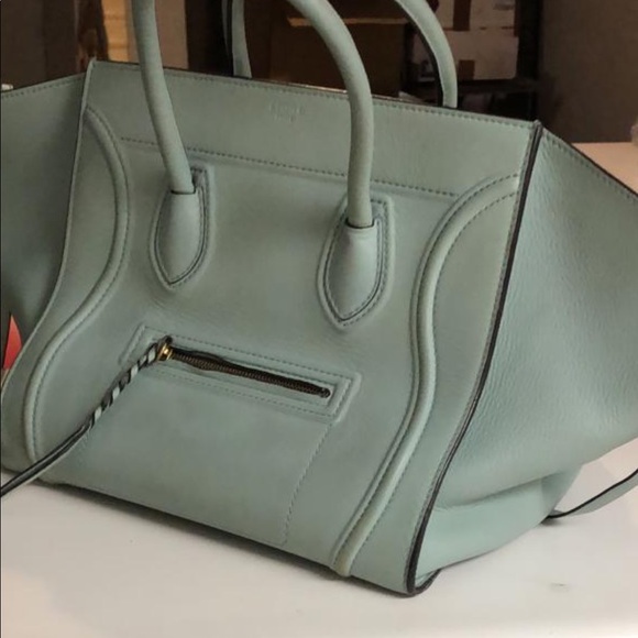 Celine Handbags - Authentic Celine phantom Luggage sea blue tote bag